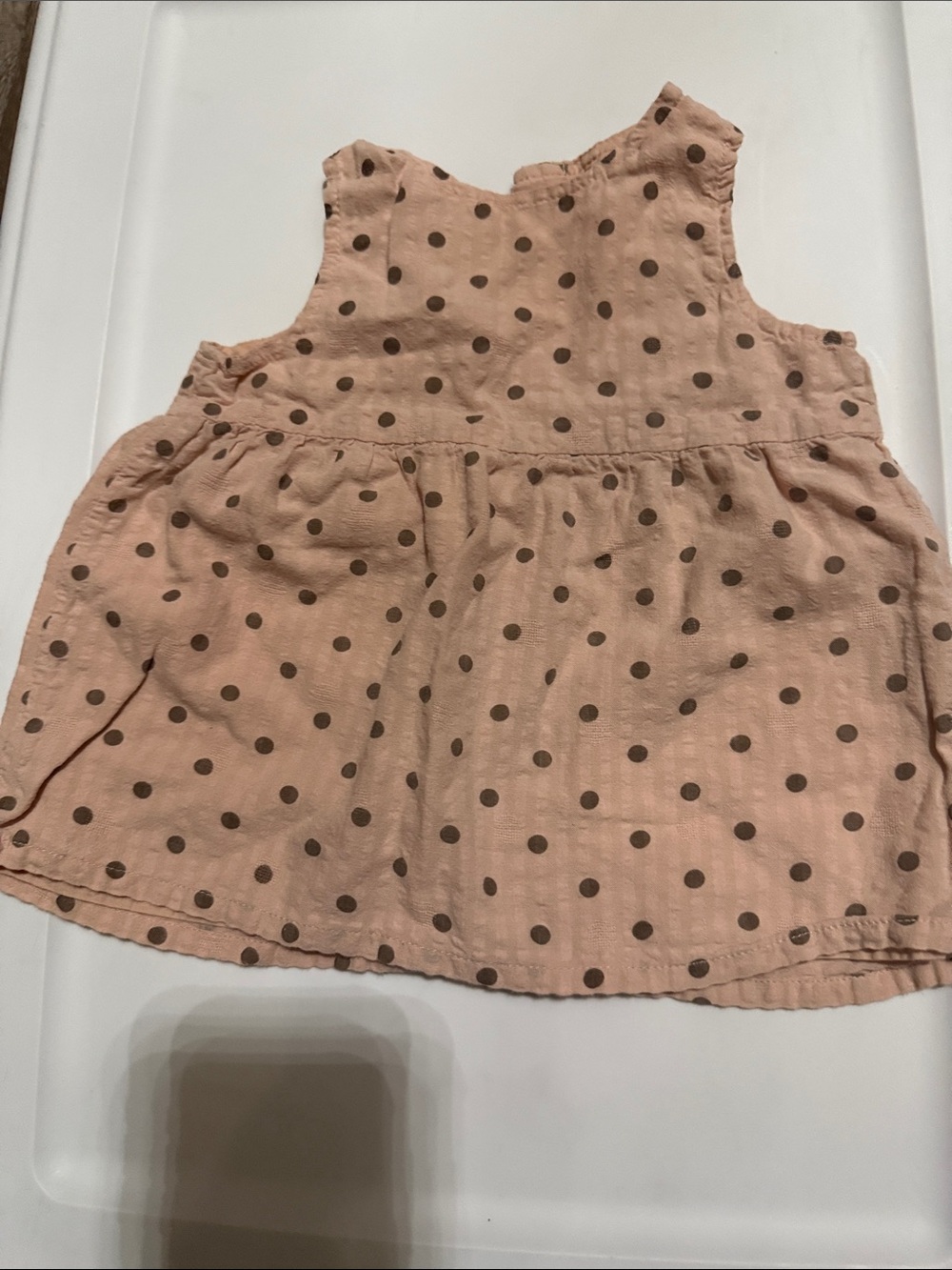 Zara Peach Polka Dot Sleeveless Dress